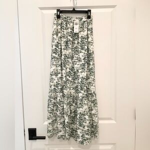 Abercrombie Linen-Blend Tiered Midi Skirt